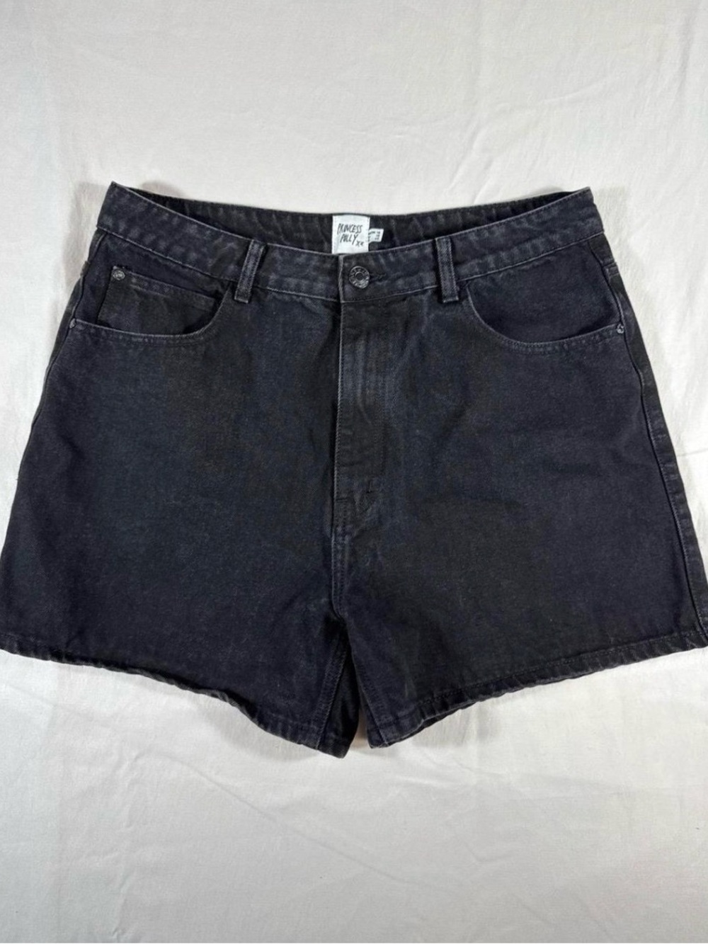 Princess Polly High-Rise Black Denim Shorts